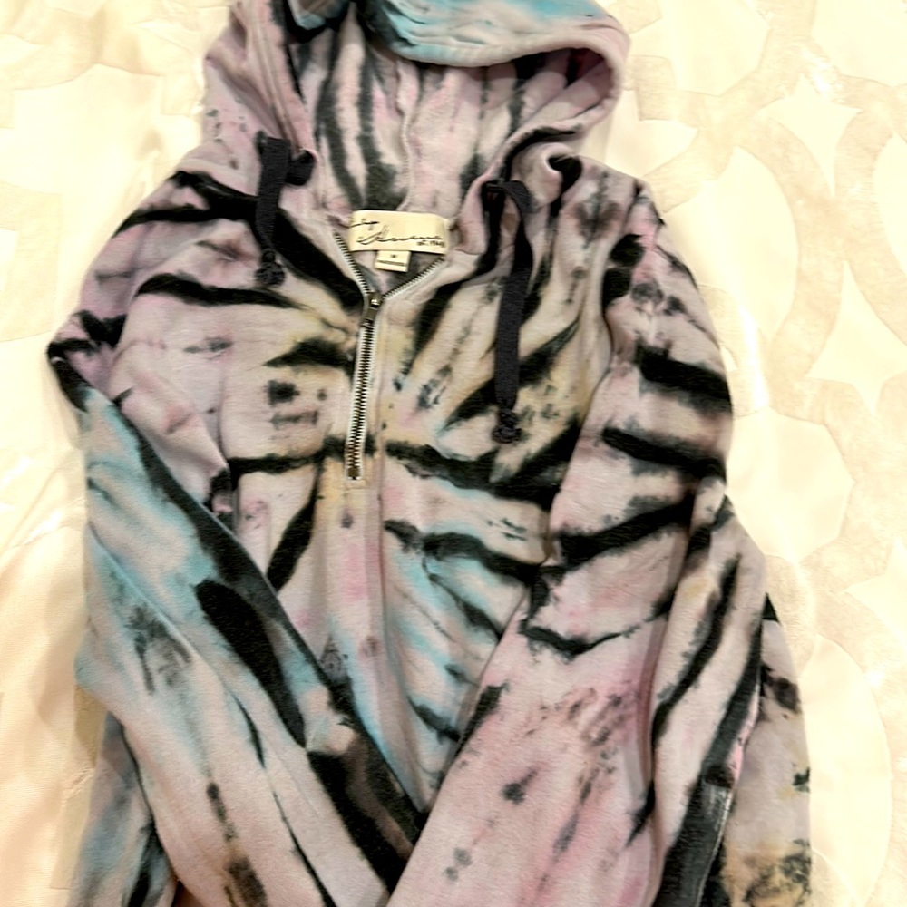 Vintage Havana quarter zip tie dye cropped sweatshirt